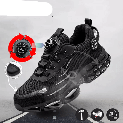 Men's anti-fatigue safety work shoes, providing lightweight comfort, puncture-proof protection & slip resistance.