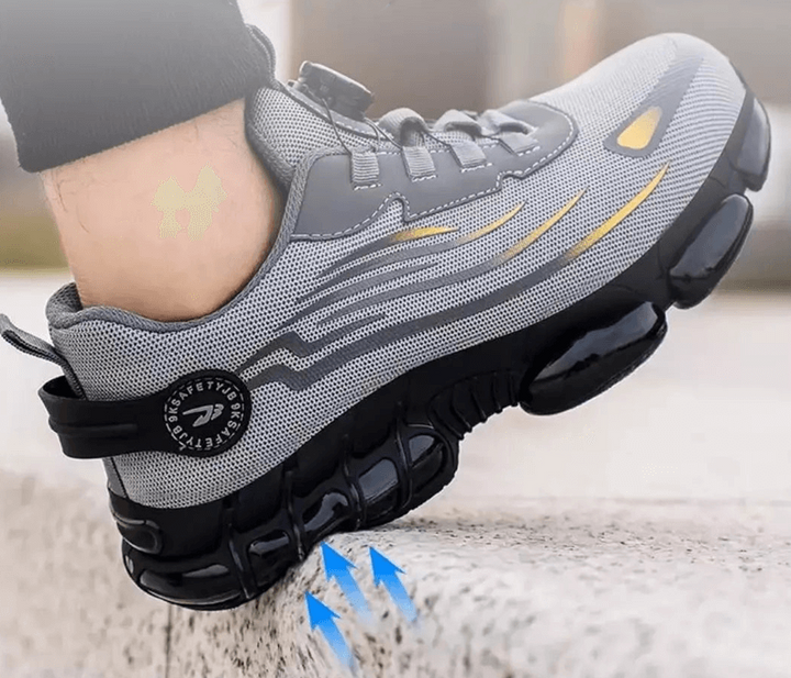 Men's protective work shoes, offering orthopedic comfort & industrial safety for challenging jobs. Anti-fatigue.