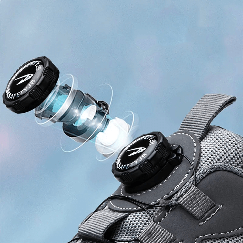 Comfortable men's safety work shoes: orthopedic, slip-resistant, puncture-proof for ultimate industrial protection.