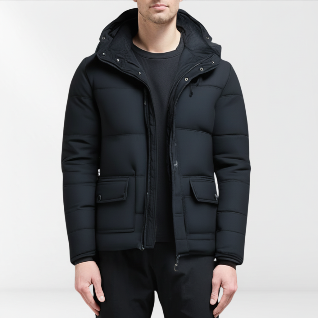Warm men's winter coat, Tobias, featuring a padded design for ultimate cold protection, casual men's fashion.