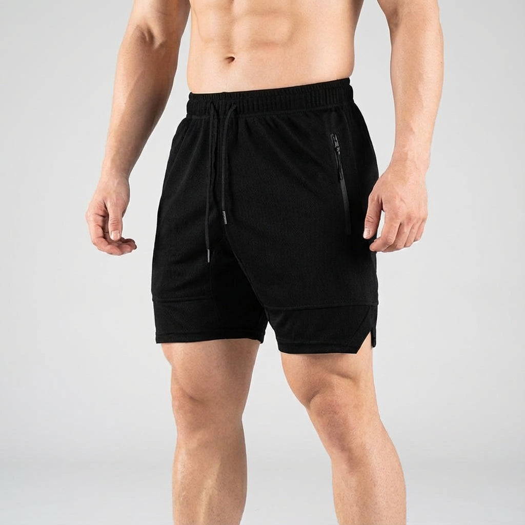 Bryant men's athletic shorts in polyester, featuring side pockets for activewear