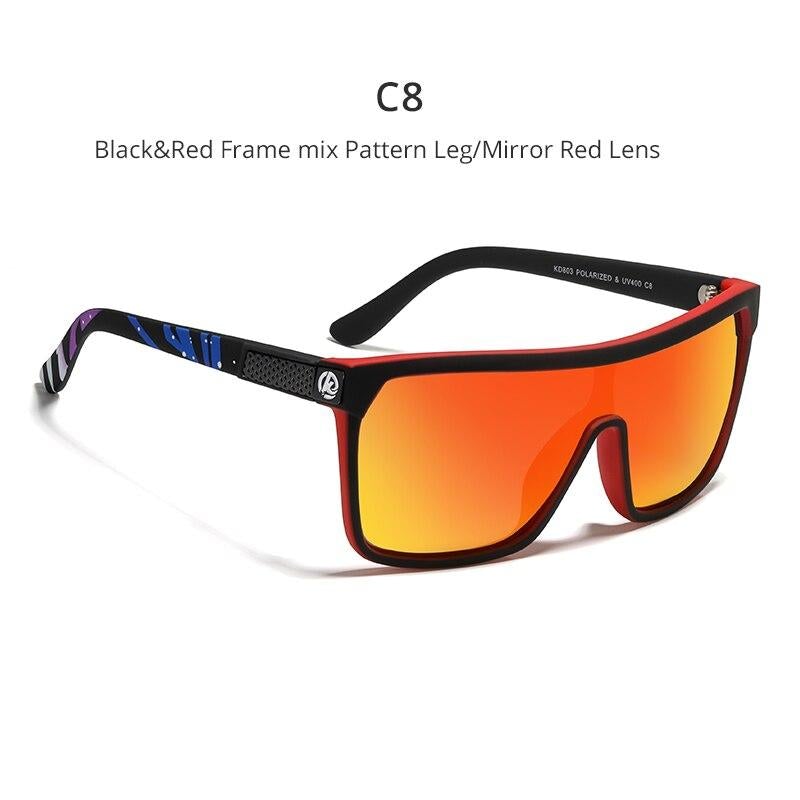 Back view of men's flexible polarized sunglasses, durable UV400 eyewear for all seasons