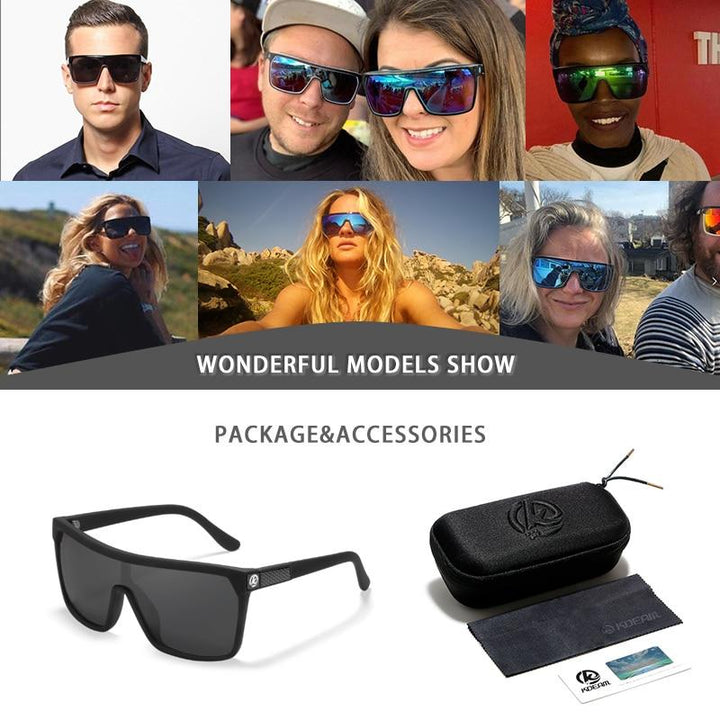 Men's flexible frame sunglasses, polarized and UV400 protected for active lifestyles