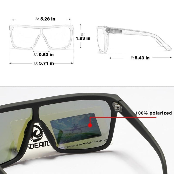 Men's eyewear for sun: flexible polarized sunglasses with advanced UV400 protection