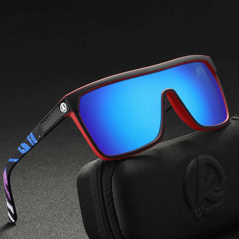 Stylish men's polarized sunglasses, flexible UV400 eyewear for summer activities