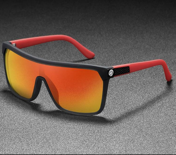 Men's sport sunglasses: polarized lenses, flexible frame for durable UV400 protection