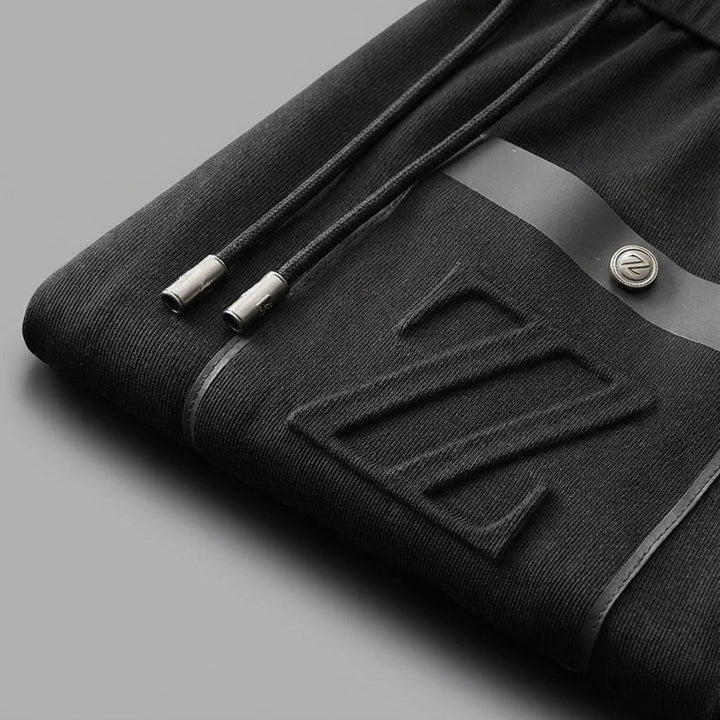 Felix men's premium black joggers, perfect for activewear, crafted from soft cotton blend fabric