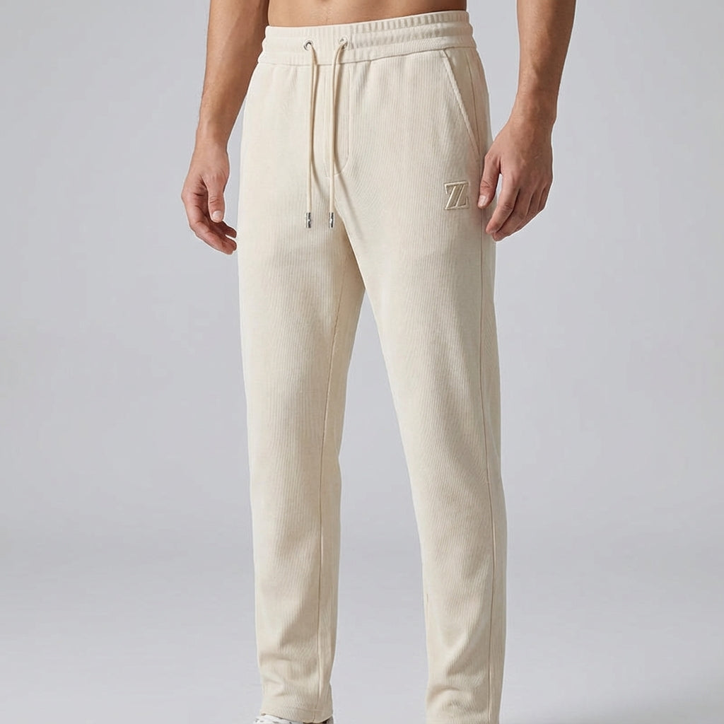 Black cotton blend men's casual trousers, Felix joggers, providing premium comfort and a sporty look