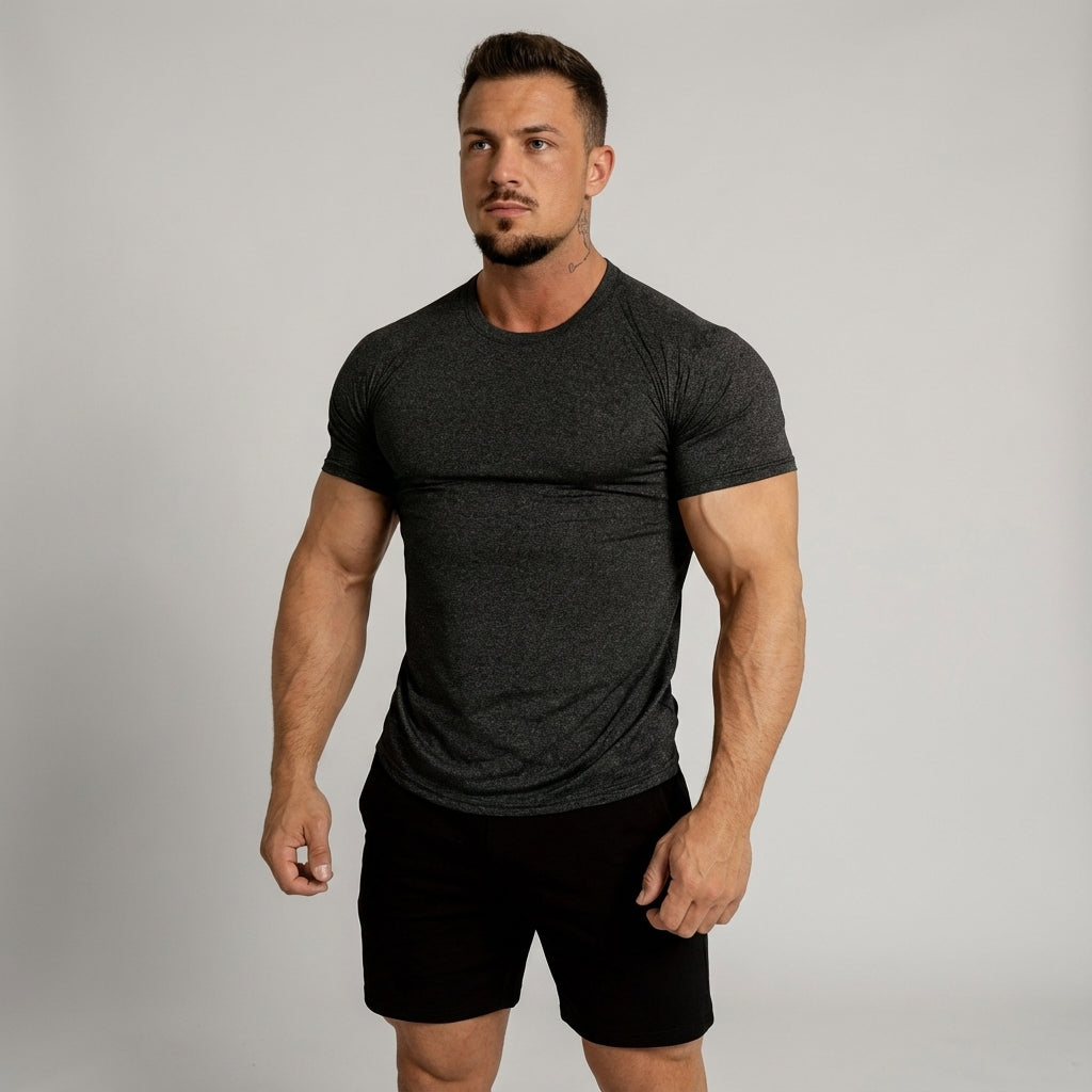 Lightweight Lawrence men's fitness shirt in gray, ideal for training and sports