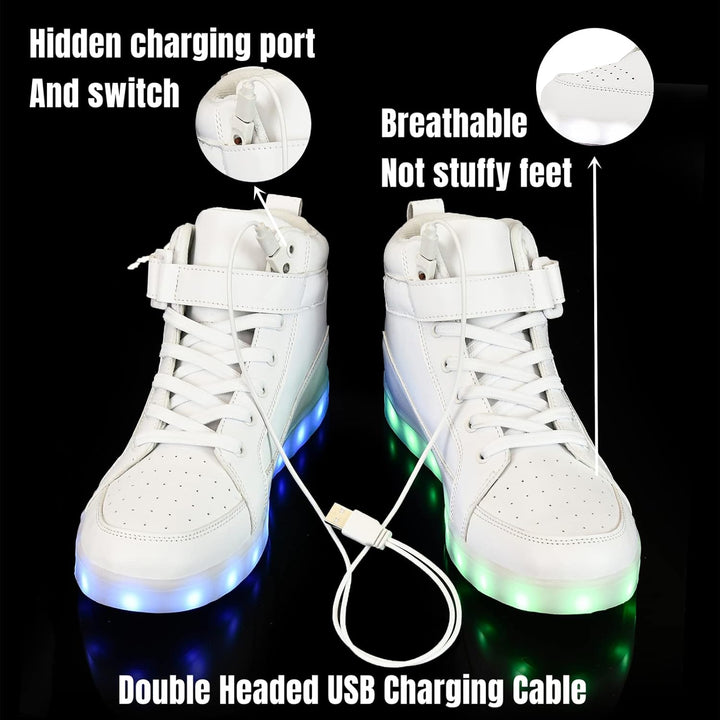 Rechargeable men's party shoes, designed for maximum fun & visibility in the dark.