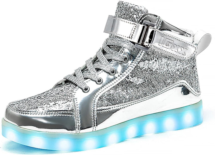 Men's light-up athletic casual shoes, blending functionality with glowing aesthetics.