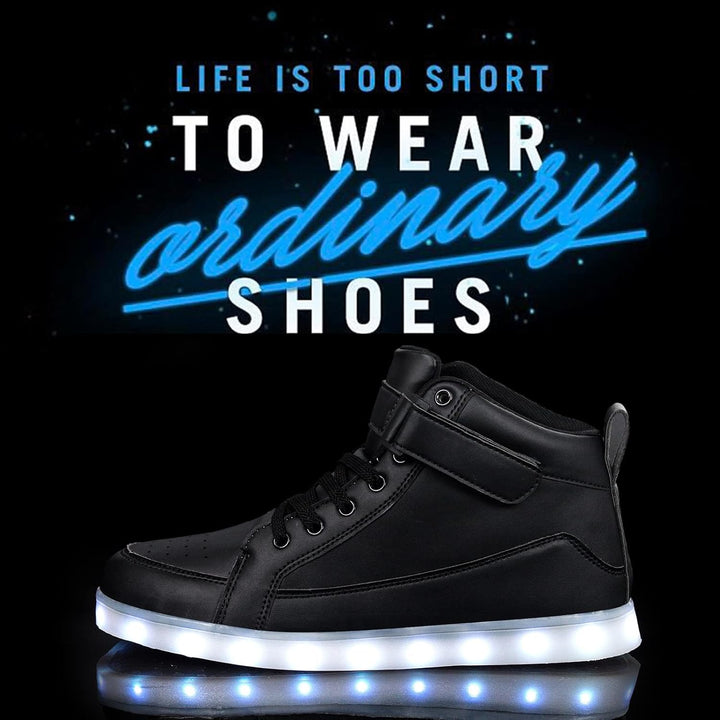 Casual men's glowing sneakers, perfect for everyday wear with a touch of fun.