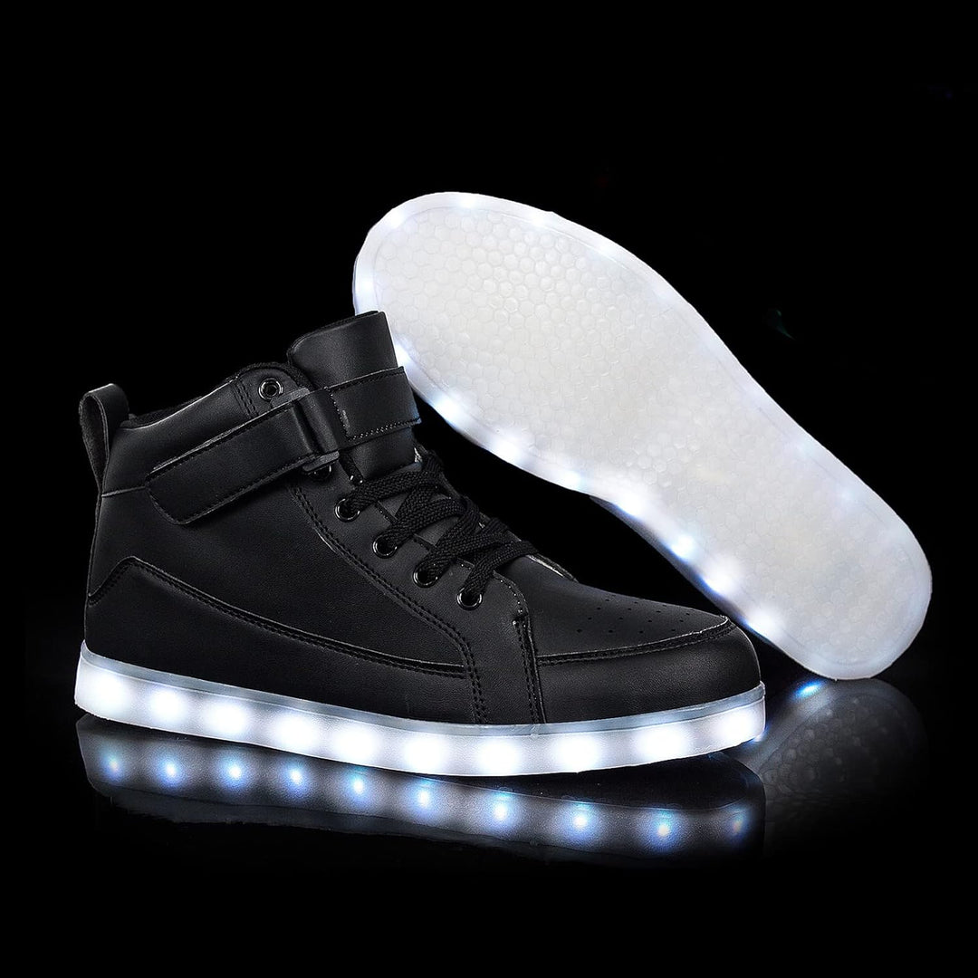 Comfortable men's rechargeable LED shoes, designed for long hours of walking or dancing.