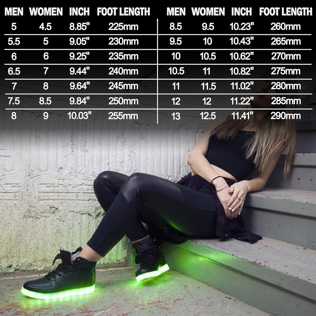 Men's glowing fashion sneakers, an essential accessory for any night-time adventurer.