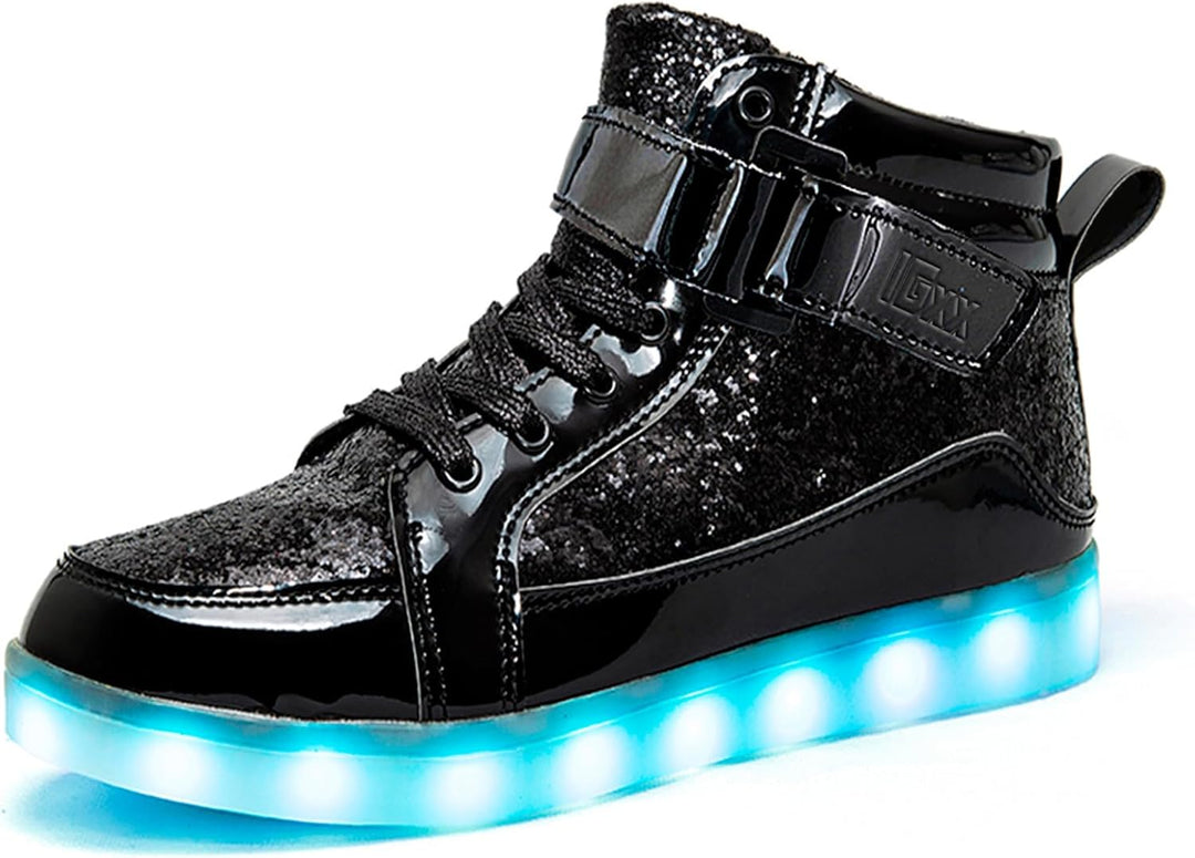 High-performance men's LED light-up sneakers, blending style, comfort & technology.