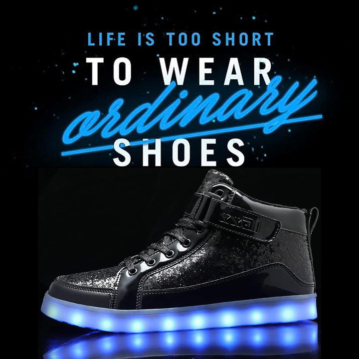 Versatile men's rechargeable sneakers, suitable for parties, festivals, or casual outings.