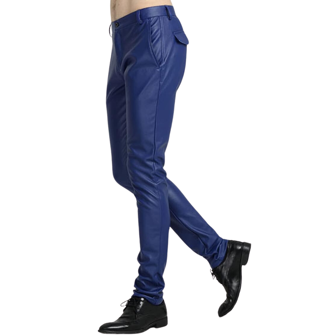Comfortable casual men's slim fit biker trousers, perfect for edgy streetwear and modern bottoms.