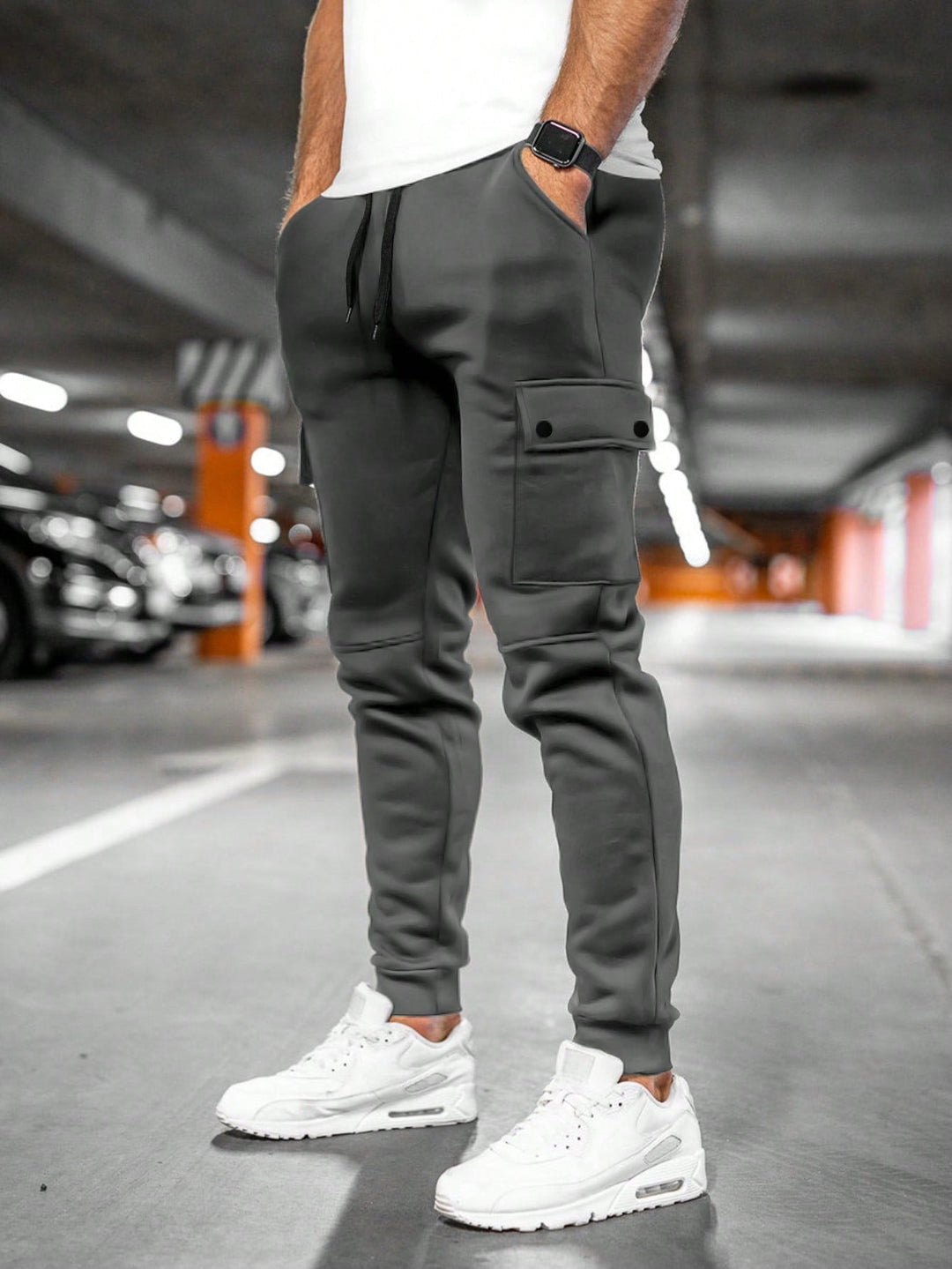 Authentic streetwear slim-fit jogger pants for men, perfect for an urban, contemporary look.