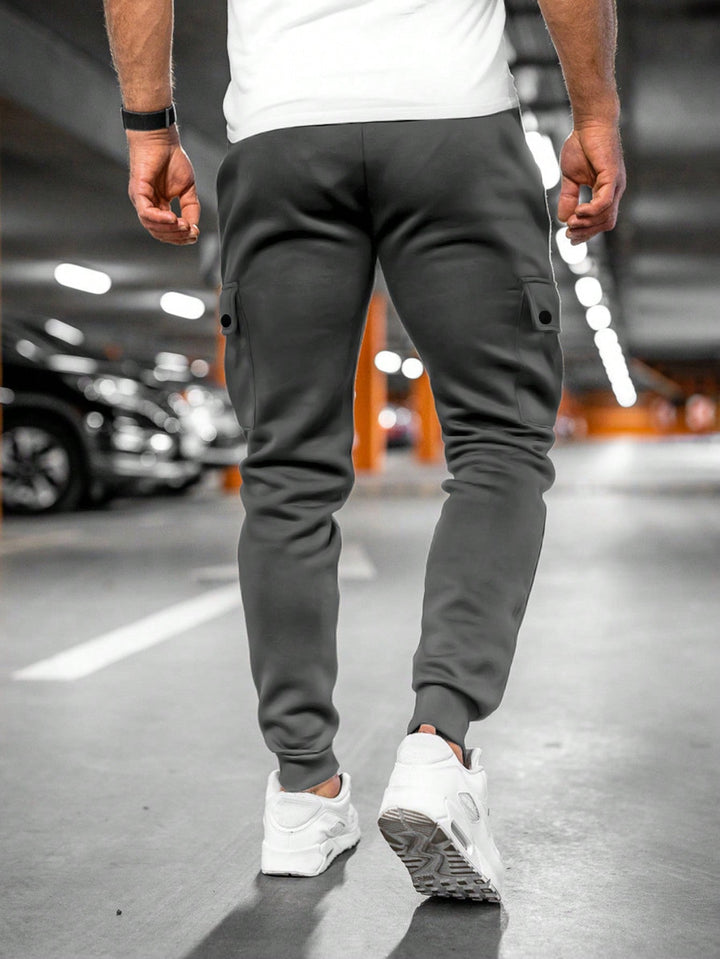 Slim-fit men's jogger pants, ideal for casual wear, athletic activities, or streetwear fashion.