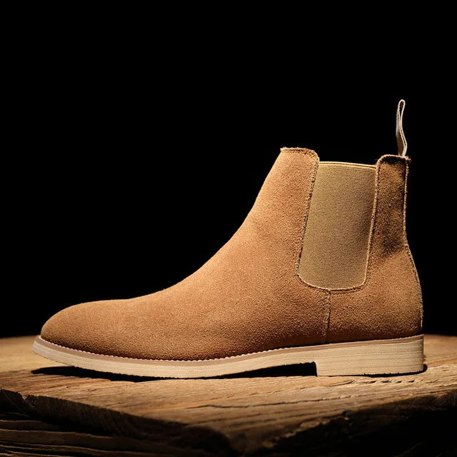 Easy wear men's slip-on Chelsea boots. Effortless ankle boots, a staple for men's fashion footwear.