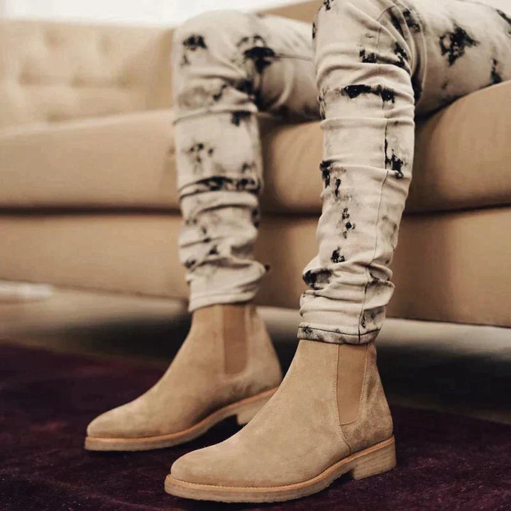 Fashionable men's slip-on boots. Durable Chelsea ankle boots offering effortless style and comfort.