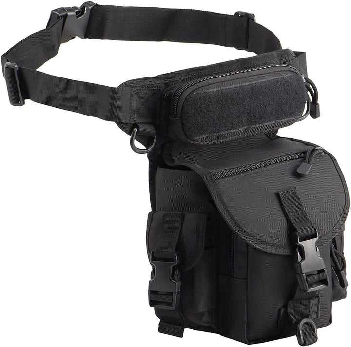 Men's compact tactical leg bag, offering practical storage for essential items during outdoor adventures.