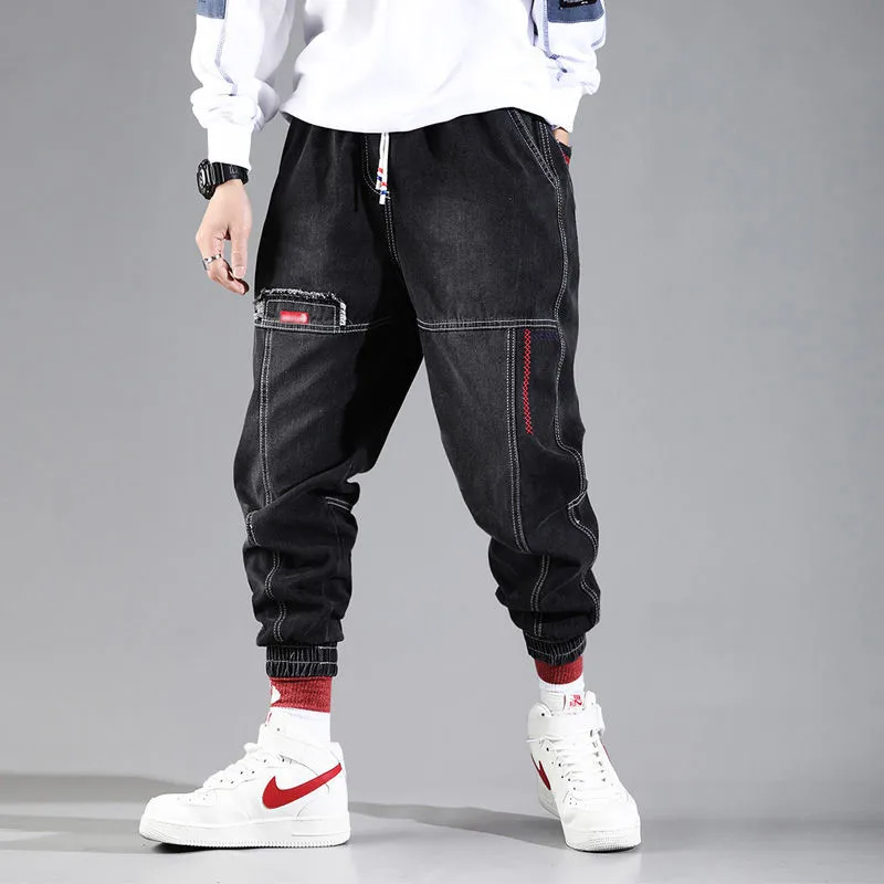 Men's black tapered jogger pants for ultimate comfort & casual style, perfect for everyday wear.