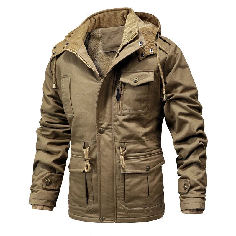 Warm men's thermo winter jacket offering extreme cold protection. Insulated, waterproof, and comfortable for outdoor adventures.