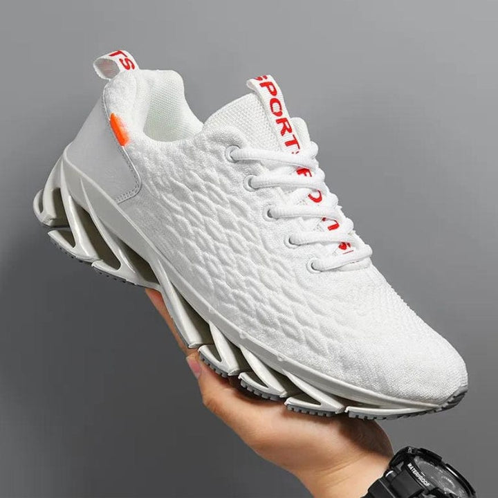 Durable non-slip sole of men's ultimate comfort walking shoes, providing support, grip & pain relief.