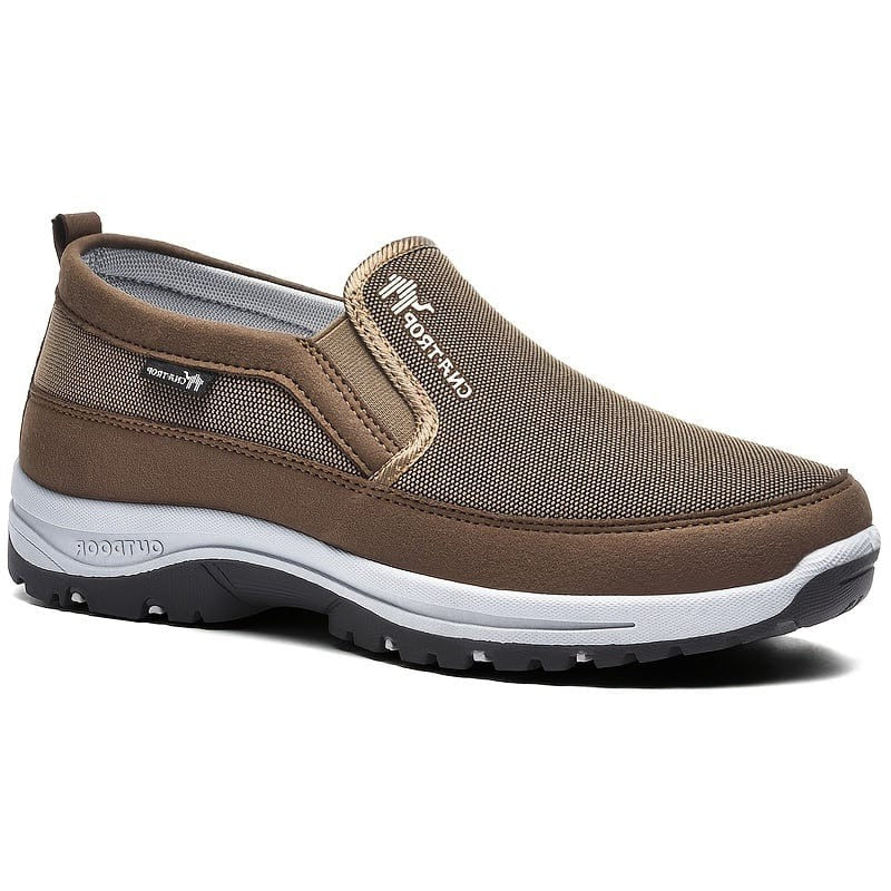Men's orthopedic comfort walking shoes with advanced foot support for all-day wear in waterproof design.