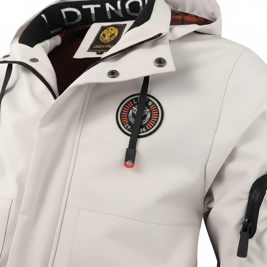 Stylish men's blue outdoor jacket, ideal for spring and autumn, with wind and water resistance