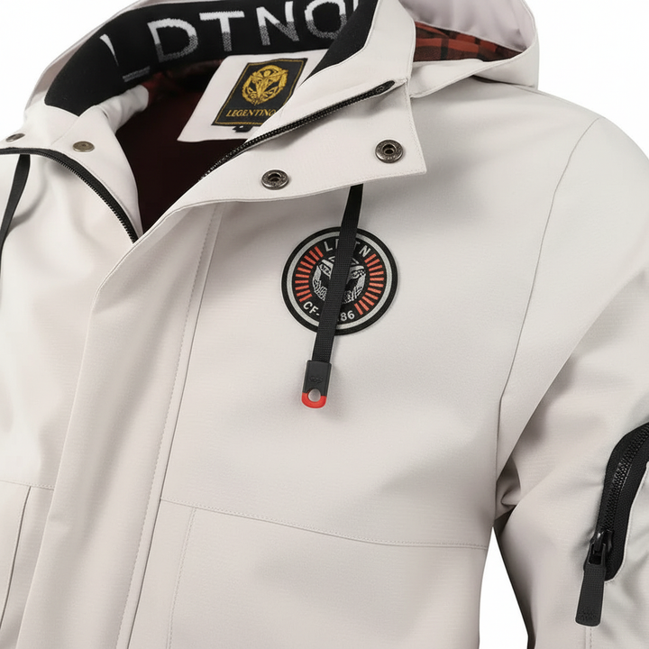 Stylish men's blue outdoor jacket, ideal for spring and autumn, with wind and water resistance
