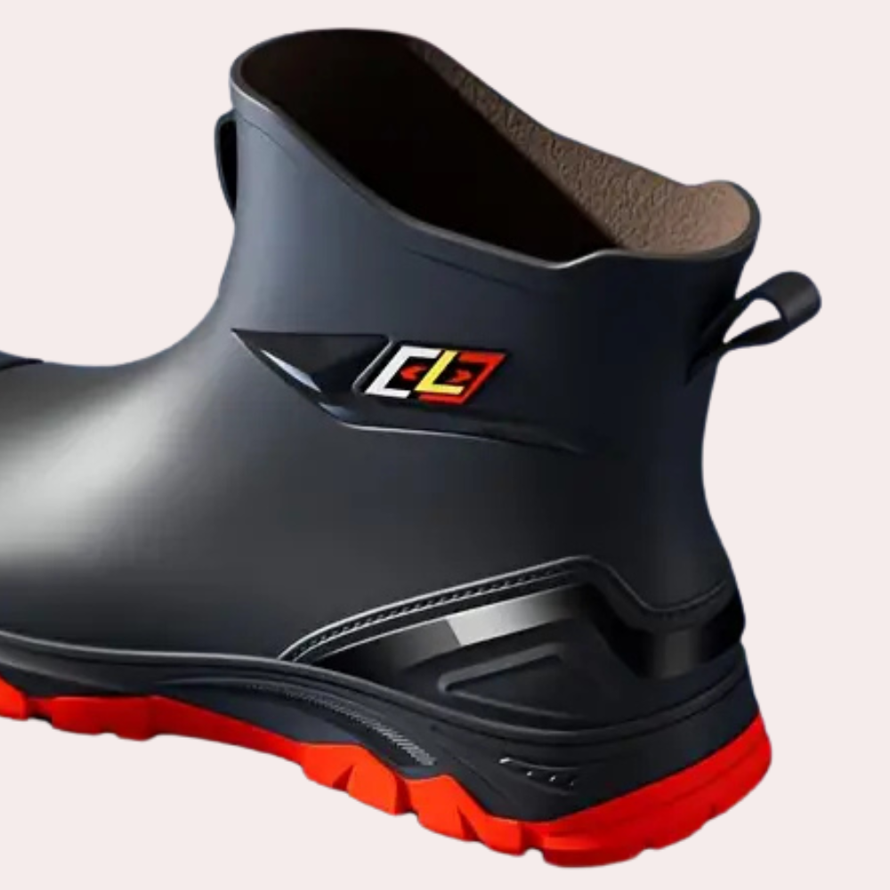 Sturdy men's black snow boots for outdoor adventures. Insulated, comfortable, and durable for cold winter weather.