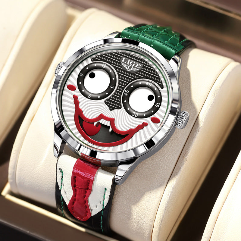 Men's bold chronograph watch with animated dial, styled as a sophisticated and unique fashion accessory.