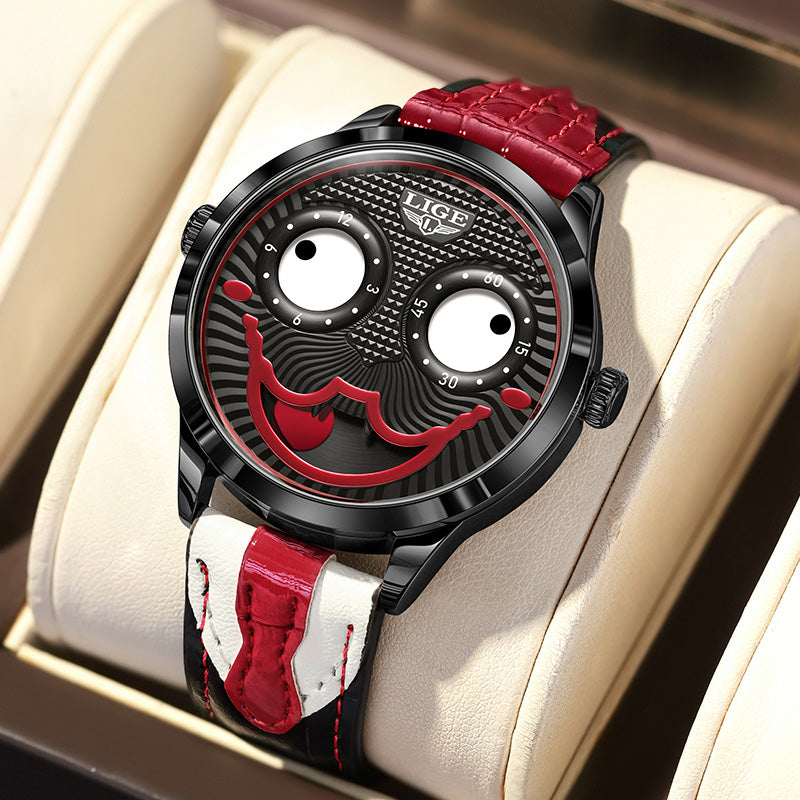 Men's bold chronograph watch with unique animated dial, presented as a premium gift for him.
