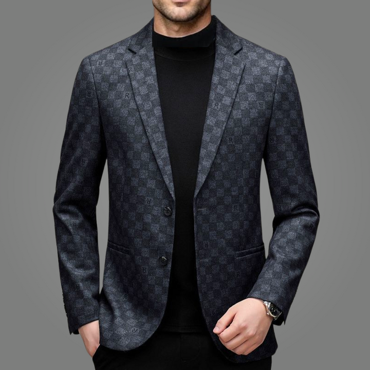 Men's bold patterned evening blazer. Slim fit formal jacket, perfect for party wear or a stylish statement outfit.