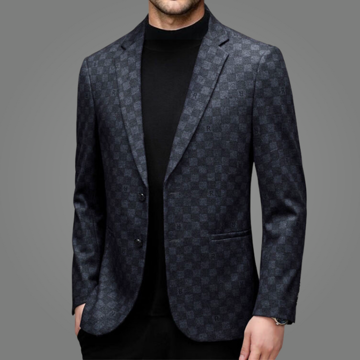 Stylish men's patterned evening blazer. Slim fit jacket, ideal for smart casual wear, formal events, or a party outfit.