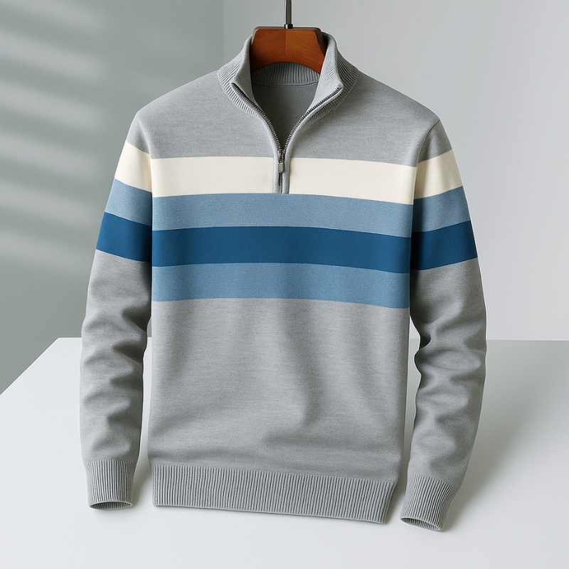 Men's Bradford quarter-zip pullover in tailored fit, ideal for smart casual wear & layering.