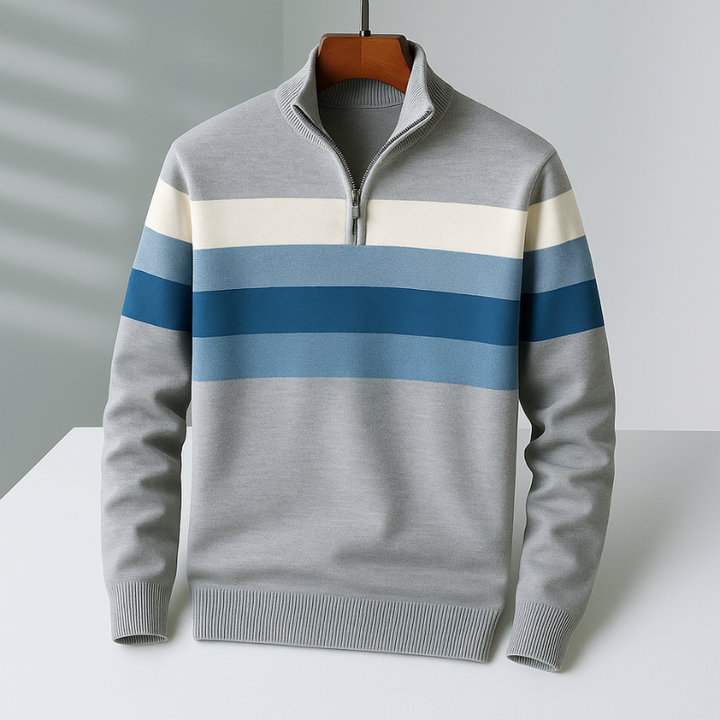Men's Bradford quarter-zip pullover in tailored fit, ideal for smart casual wear & layering.