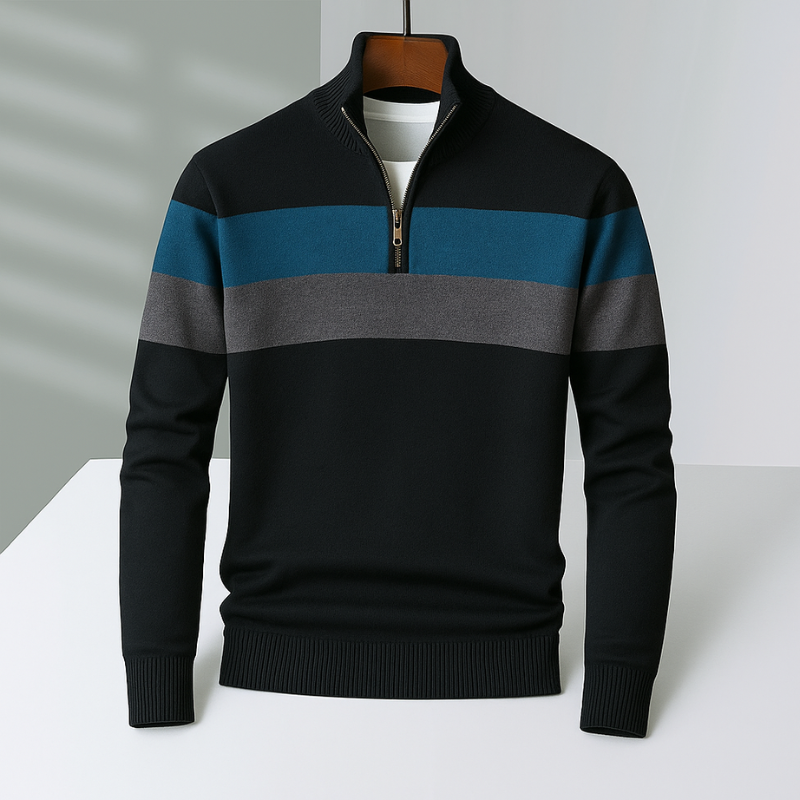 Everyday men's pullover sweater with quarter-zip, designed for layering and modern comfort.
