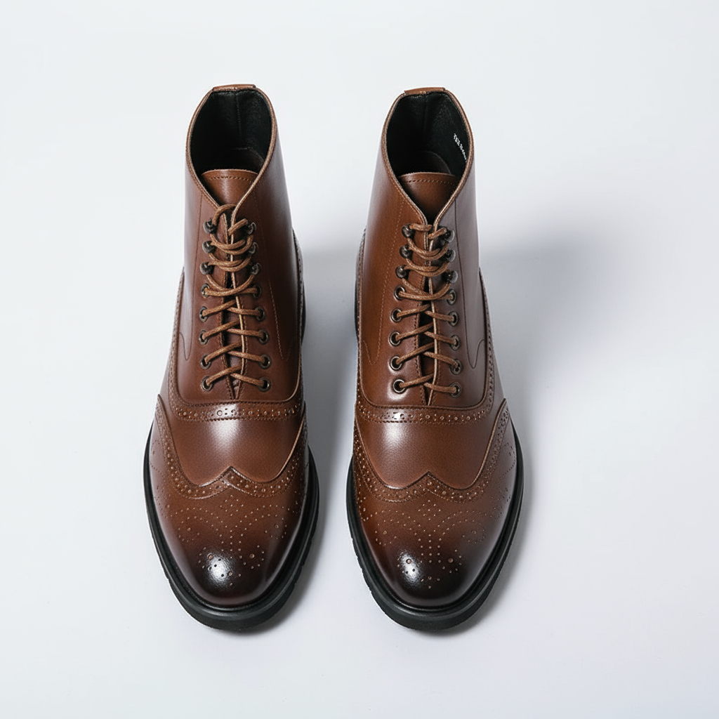 Stylish Men's Braxton full-grain leather boots, comfortable and durable for everyday wear or special occasions.
