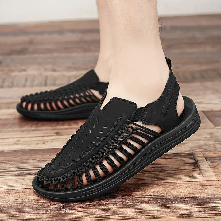 Versatile men's braided sandals, suitable for beach, travel, and everyday summer comfort.