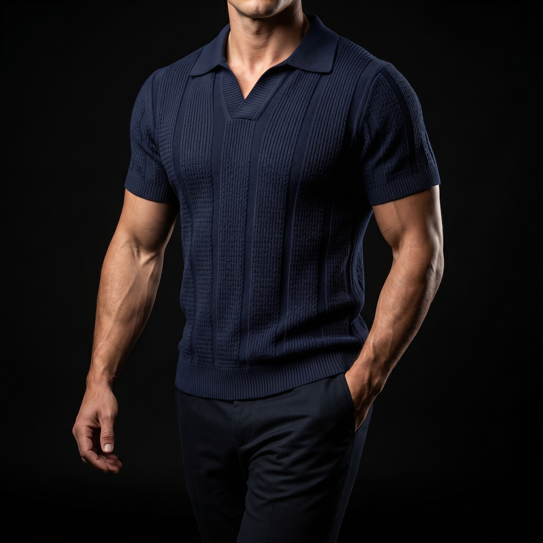 White men's polo shirt with modern fit. Breathable short sleeve summer shirt for ultimate cool comfort.