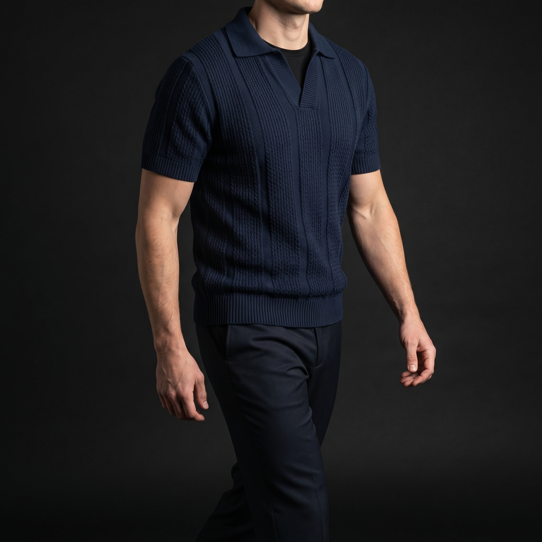 Stylish men's smart casual polo shirt. Breathable & comfortable short sleeve for a relaxed summer look.
