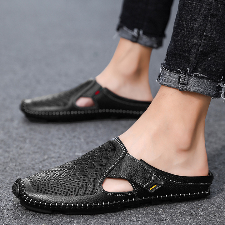 Men's summer sandals displaying breathable comfort, secure fit, and adjustable straps for outdoor style.