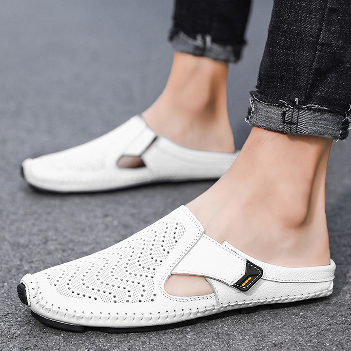 Side view of men's walking sandals, highlighting breathable design and supportive sole for daily comfort.