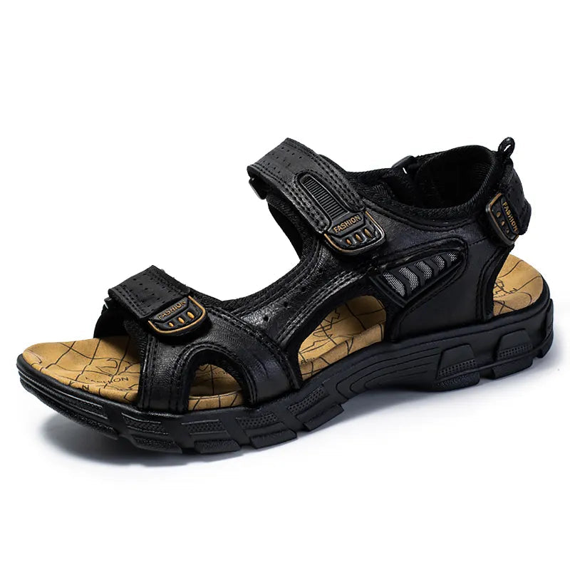 Adjustable men's open-toe sandals for summer. Breathable design, perfect for beach, walking & outdoor comfort.