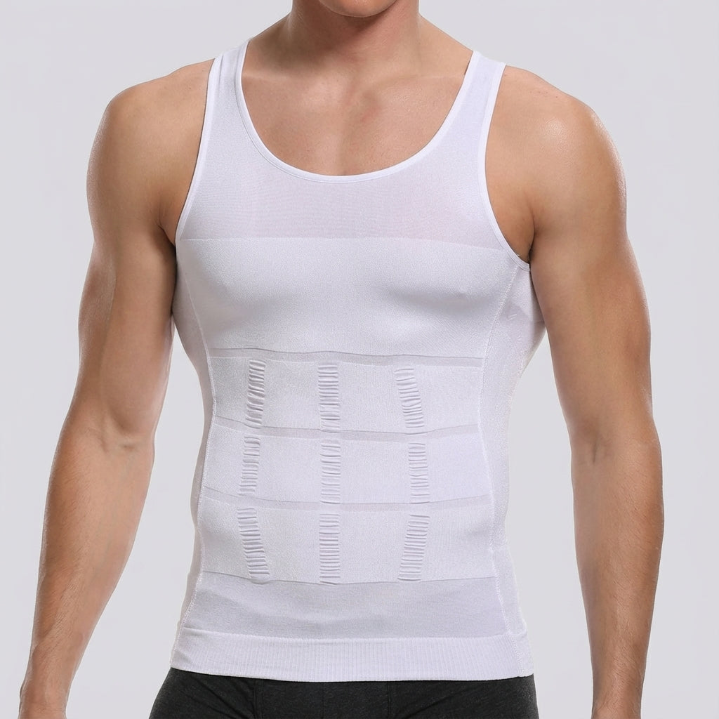 Frederick men's athletic tank top, offering breathable compression and posture support. Ideal men's underwear or activewear.