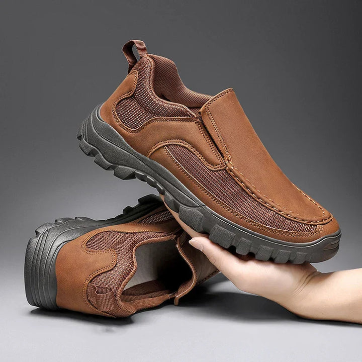 Flexible & durable men's leather slip-on loafers. Stylish casual shoes for easy everyday wear and comfort.