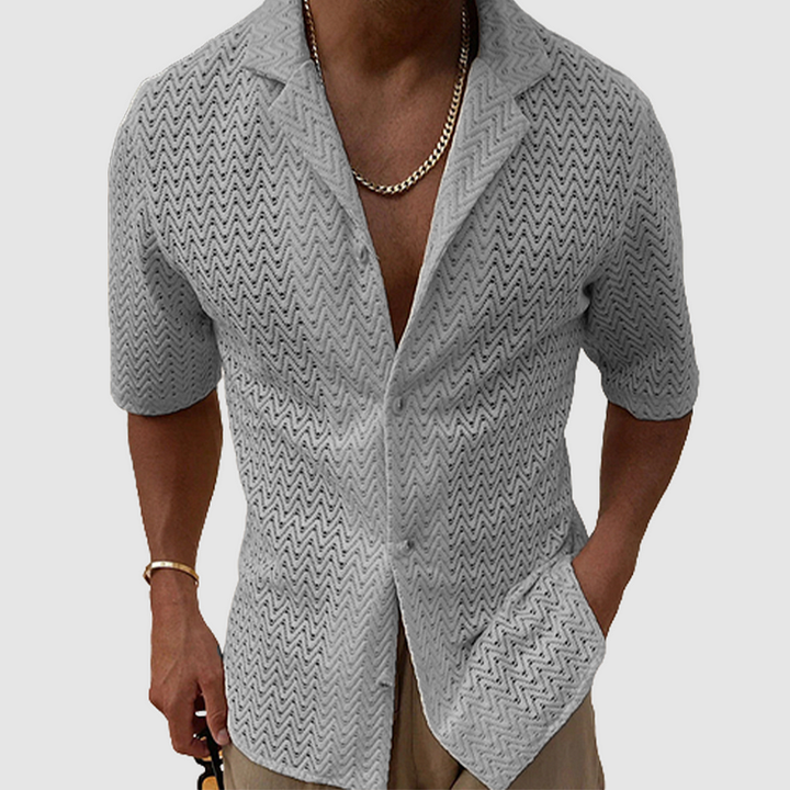 Derek - Men's breathable leisure shirt. Stay cool & stylish with this short-sleeve, relaxed fit summer top.